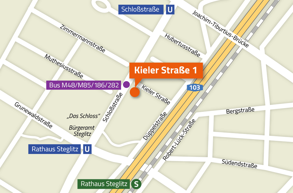 Lageplan Schulterexperte in Berlin-Steglitz